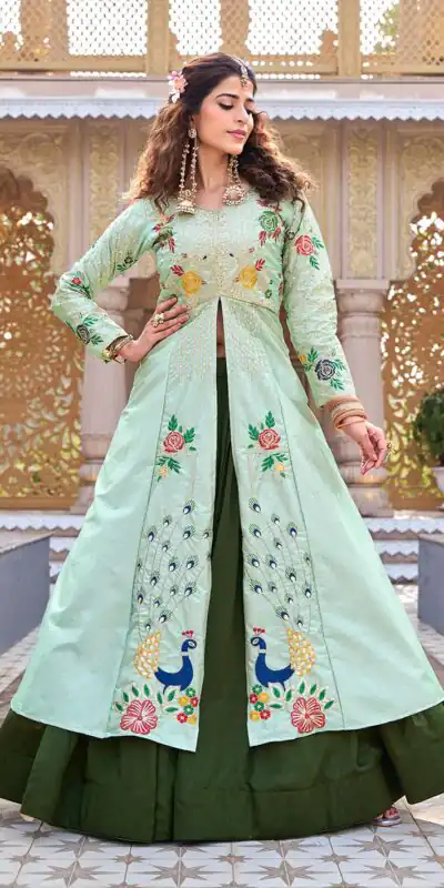 Special Pista Satin Silk Thread Work Lehenga Choli | Lehenga, Bollywood Lehenga, Creative Lehenga, Designer Lehenga, Embroidered Lehenga, Party Wear Lehenga