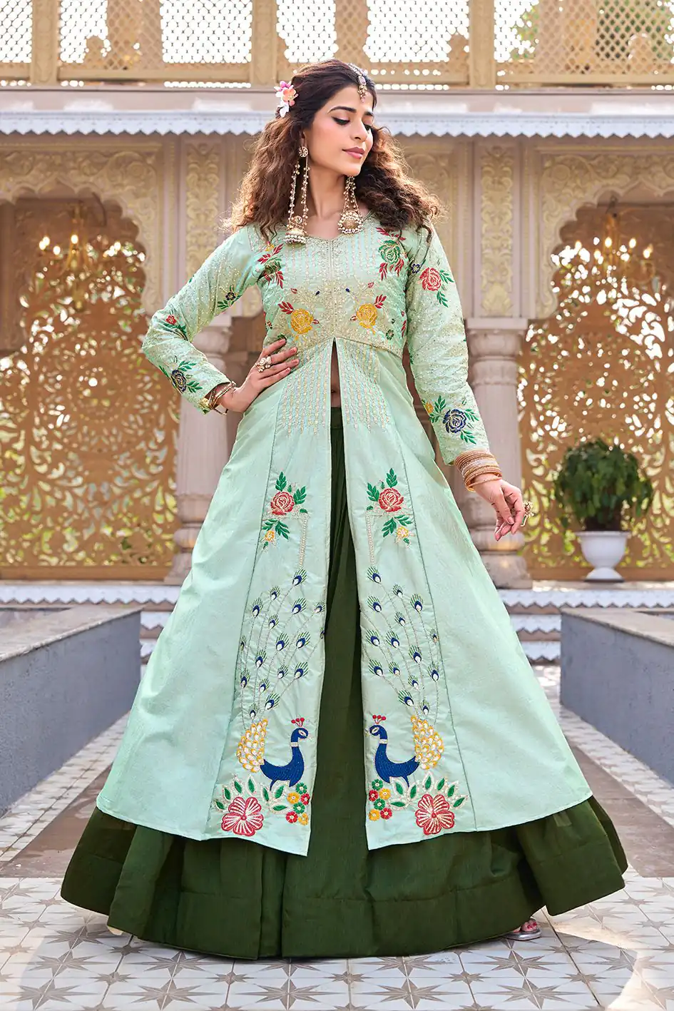 Special Pista Satin Silk Thread Work Lehenga Choli | Lehenga, Bollywood Lehenga, Creative Lehenga, Designer Lehenga, Embroidered Lehenga, Party Wear Lehenga