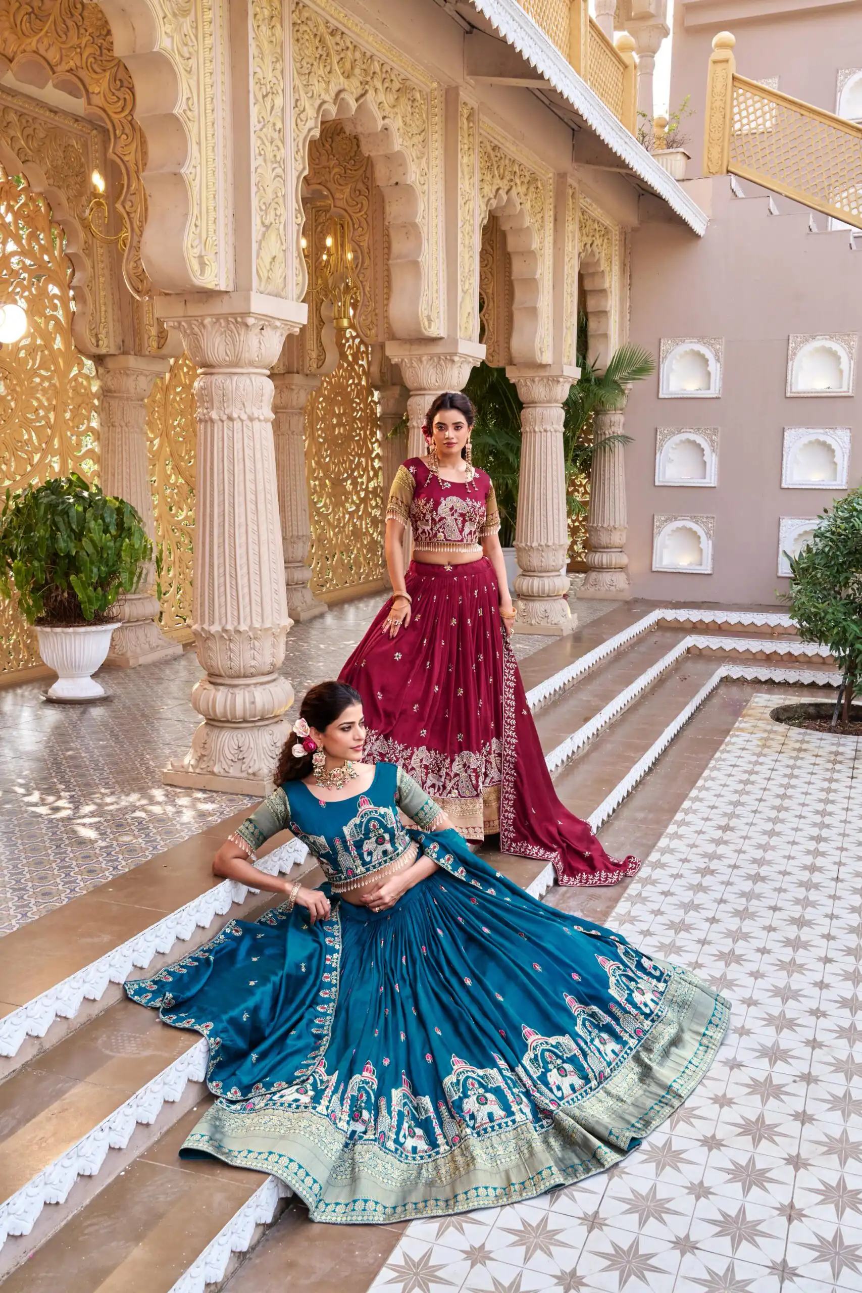 Special Teal Vichitra Silk Thread Work Lehenga Choli | Lehenga, Bollywood Lehenga, Creative Lehenga, Designer Lehenga, Embroidered Lehenga, Party Wear Lehenga