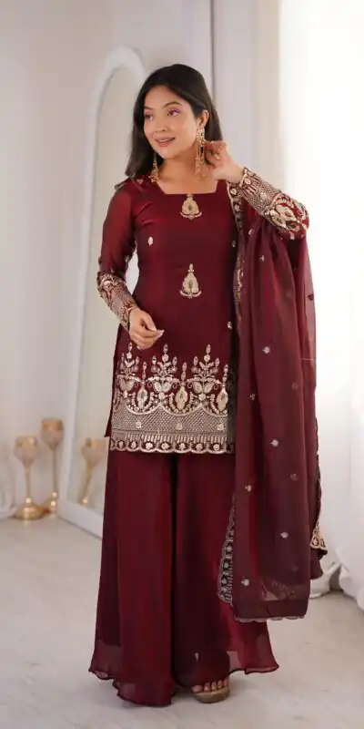 ZSR 3168 Maroon Color Fendy Silk With Embroidery Work Salwar Suit. Get it for ₹2149. Delivery 4-6 Working Days. Online Shop now. | Jump Suits, Salwar suit, Casual Suits, Creative suits, Designer Suits, Palazzo Suits, Party Wear Suits, Patiala Suits, Straight Suits