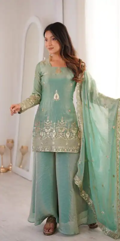 ZSR 3168 Sea Green Color Fendy Silk With Embroidery Work Salwar Suit. Get it for ₹2149. Delivery 4-6 Working Days. Online Shop now. | Jump Suits, Salwar suit, Casual Suits, Creative suits, Designer Suits, Palazzo Suits, Party Wear Suits, Patiala Suits, Straight Suits
