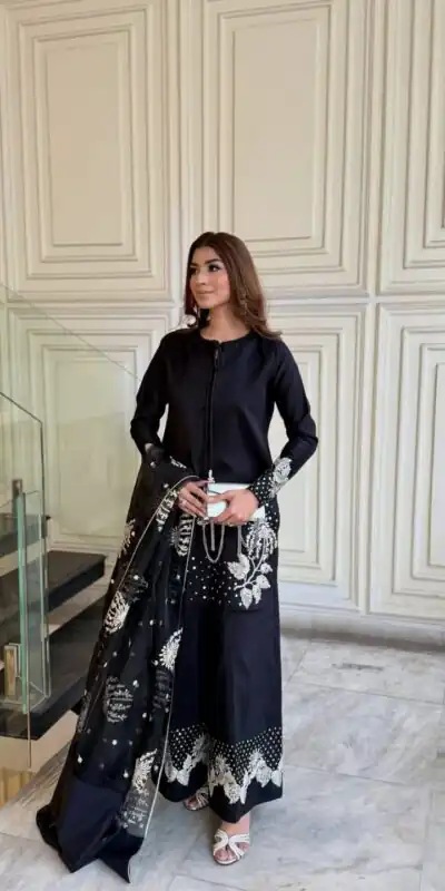 Stylish Black Natural Crepe Sequence Work Salwar Suit | Jump Suits, Salwar suit, Casual Suits, Creative suits, Designer Suits, Palazzo Suits, Party Wear Suits, Patiala Suits, Straight Suits