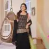 MD 3093 Black Blooming Faux Georgette Salwar Suit Perfect for Wedding, Party, Makar Sankranti, Baby Shower, Traditional Day – . Special Price ₹2149. Deliv | Jump Suits, Salwar suit, Casual Suits, Creative suits, Designer Suits, Palazzo Suits, Party Wear Suits, Patiala Suits, Straight Suits