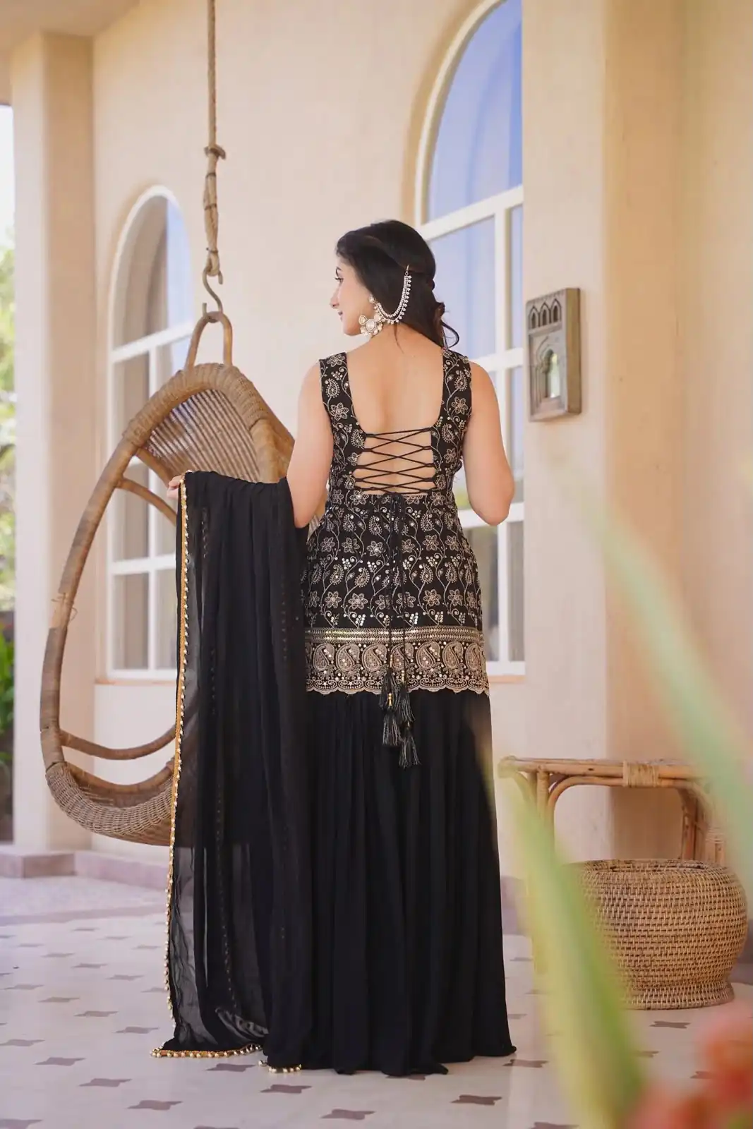MD 3093 Black Blooming Faux Georgette Salwar Suit Perfect for Wedding, Party, Makar Sankranti, Baby Shower, Traditional Day – . Special Price ₹2149. Deliv | Jump Suits, Salwar suit, Casual Suits, Creative suits, Designer Suits, Palazzo Suits, Party Wear Suits, Patiala Suits, Straight Suits