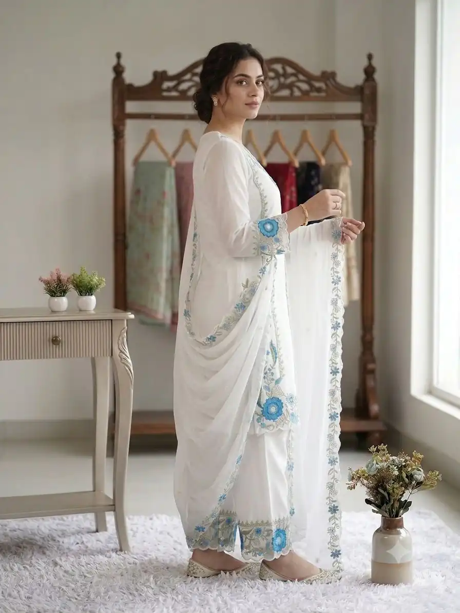 LG 2105 Blue Fox Georgette Salwar Suit With Embroidery Work. Affordable Price ₹2049. Delivery 4-6 Working Days. Shop now. | Jump Suits, Salwar suit, Casual Suits, Creative suits, Designer Suits, Palazzo Suits, Party Wear Suits, Patiala Suits, Straight Suits