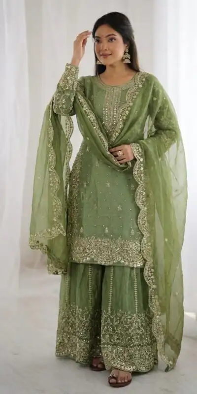 ZSR 3167 Green Fendy Silk Salwar Suitwith Embroidery Work & Lace Work. Now at just ₹2149. Delivery 4-6 Working Days. Shop now. | Jump Suits, Salwar suit, Casual Suits, Creative suits, Designer Suits, Palazzo Suits, Party Wear Suits, Patiala Suits, Straight Suits