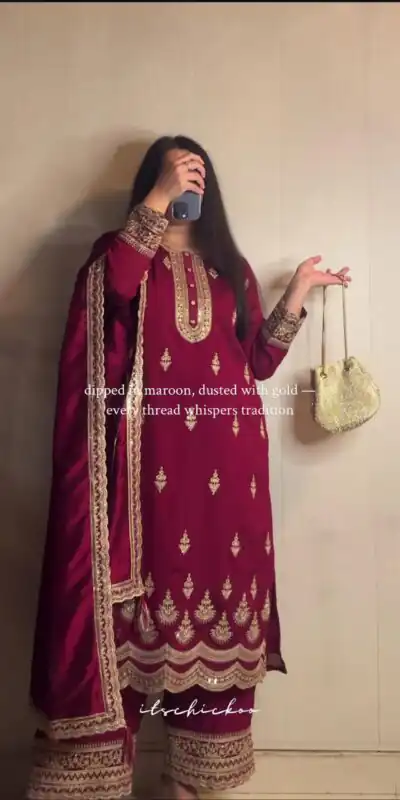 Super Maroon Natural Crap Embroider Work Salwar Suit | Jump Suits, Salwar suit, Casual Suits, Creative suits, Designer Suits, Palazzo Suits, Party Wear Suits, Patiala Suits, Straight Suits
