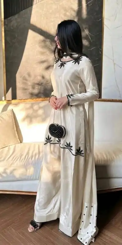 NF 1270 Off White Natural Crep Salwar Suit Brown with Embroidery Work. Exclusive Offer ₹1899. Delivery 4-6 Working Days. Shop now. | Jump Suits, Salwar suit, Casual Suits, Creative suits, Designer Suits, Palazzo Suits, Party Wear Suits, Patiala Suits, Straight Suits