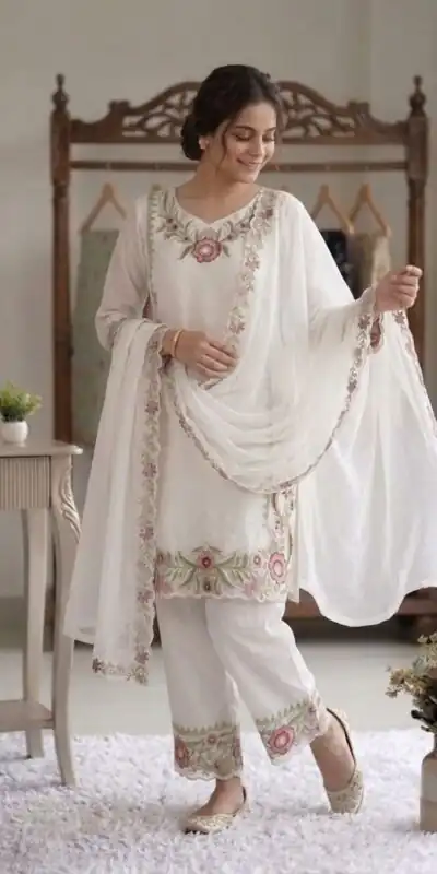 LG 2105 Peach Fox Georgette Salwar Suit With Embroidery Work. Affordable Price ₹2049. Delivery 4-6 Working Days. Shop now. | Jump Suits, Salwar suit, Casual Suits, Creative suits, Designer Suits, Palazzo Suits, Party Wear Suits, Patiala Suits, Straight Suits