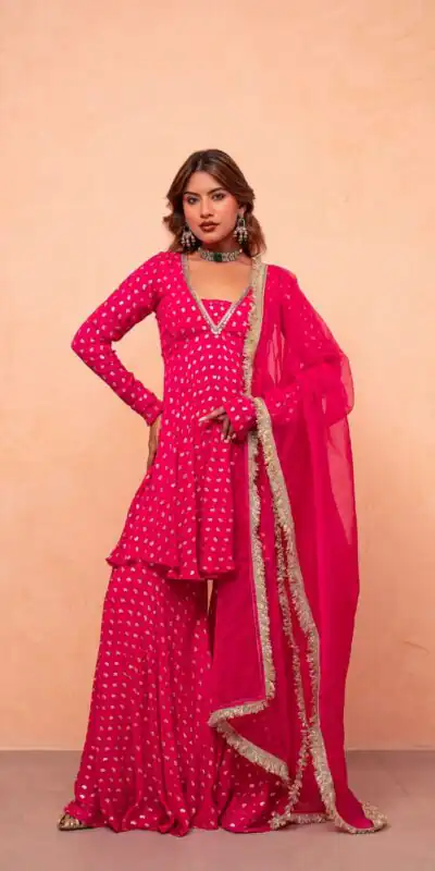 ZSR 3173 Pink Chanderi Jacquard Butti Salwar Suit with Mirror Work & Lace Work. Festive Deal ₹2049. Delivery 4-6 Working Days. Shop now. | Jump Suits, Salwar suit, Casual Suits, Creative suits, Designer Suits, Palazzo Suits, Party Wear Suits, Patiala Suits, Straight Suits