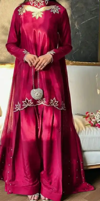 NF 1270 Pink Natural Crep Salwar Suit Brown with Embroidery Work. Exclusive Offer ₹1899. Delivery 4-6 Working Days. Shop now. | Jump Suits, Salwar suit, Casual Suits, Creative suits, Designer Suits, Palazzo Suits, Party Wear Suits, Patiala Suits, Straight Suits