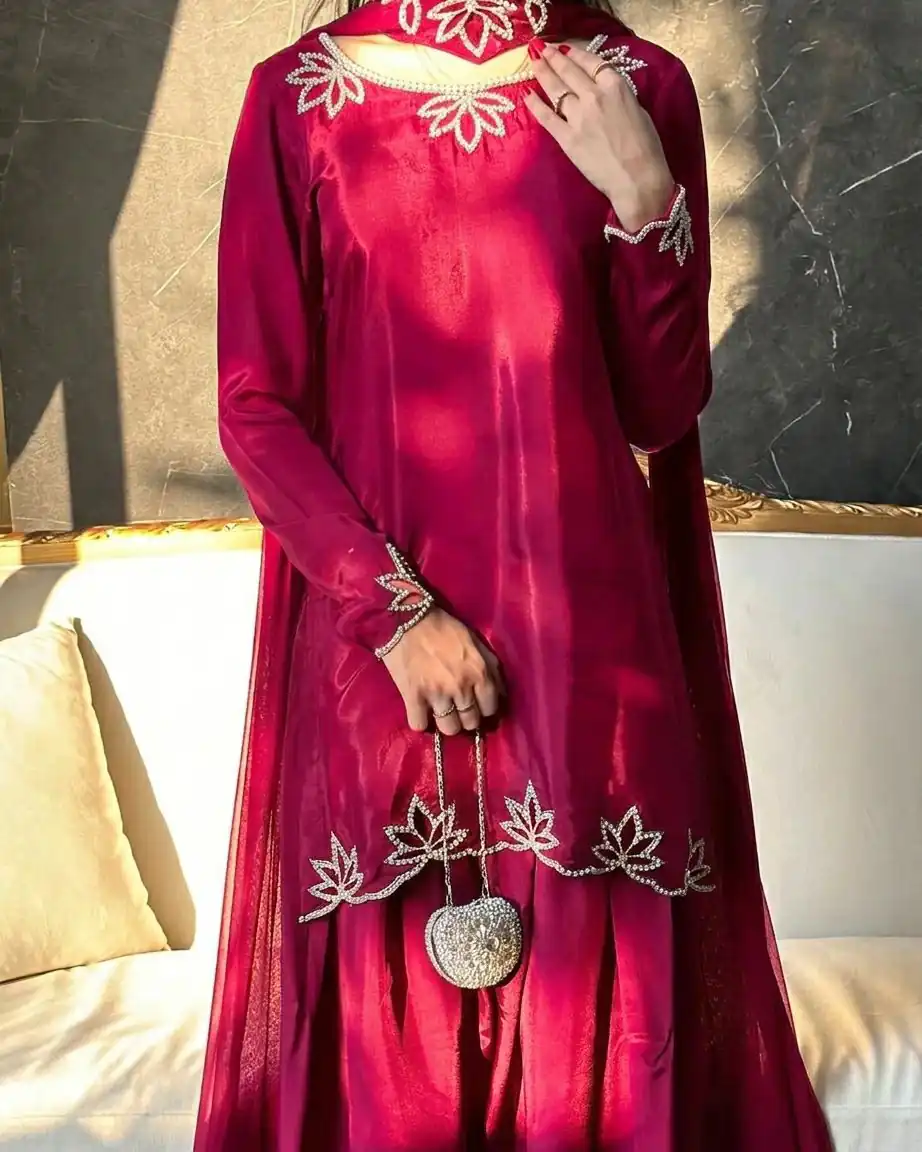 NF 1270 Pink Natural Crep Salwar Suit Brown with Embroidery Work. Exclusive Offer ₹1899. Delivery 4-6 Working Days. Shop now. | Jump Suits, Salwar suit, Casual Suits, Creative suits, Designer Suits, Palazzo Suits, Party Wear Suits, Patiala Suits, Straight Suits