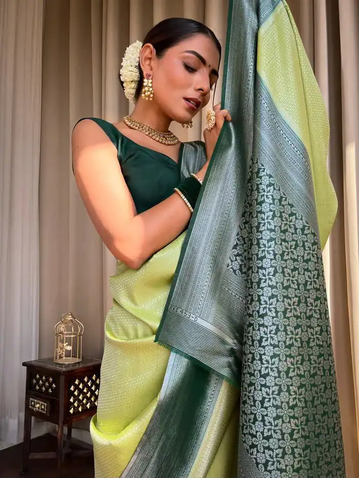 KPR 230 Pista Soft Lichi Silk Saree Perfect for Wedding, Party, Reception, Diwali, Ethnic Day – . Affordable Price ₹1449. Delivery 4-6 Working Days. | Sarees, Bollywood Sarees, Creative Sarees, Designer Sarees, Embroidered Sarees, Ethnic Saree, Modern Digital sarees, Party Wear Sarees