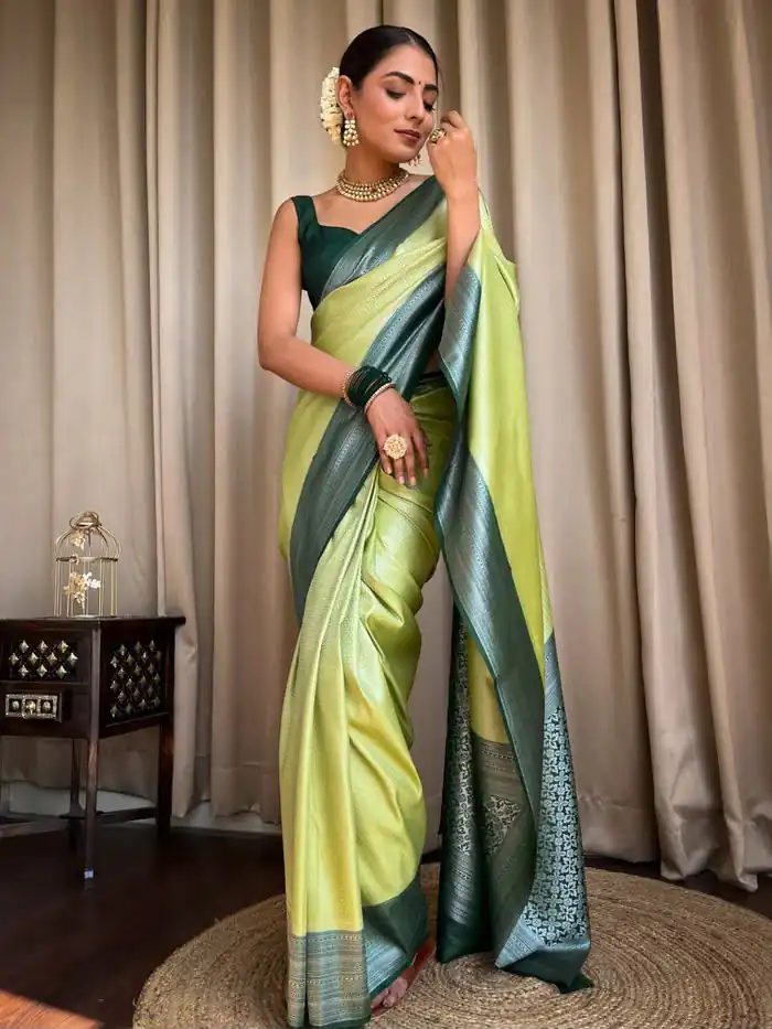 KPR 230 Pista Soft Lichi Silk Saree Perfect for Wedding, Party, Reception, Diwali, Ethnic Day – . Affordable Price ₹1449. Delivery 4-6 Working Days. | Sarees, Bollywood Sarees, Creative Sarees, Designer Sarees, Embroidered Sarees, Ethnic Saree, Modern Digital sarees, Party Wear Sarees