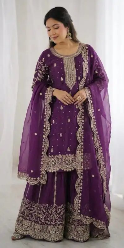 ZSR 3167 Purple Fendy Silk Salwar Suitwith Embroidery Work & Lace Work. Now at just ₹2149. Delivery 4-6 Working Days. Shop now. | Jump Suits, Salwar suit, Casual Suits, Creative suits, Designer Suits, Palazzo Suits, Party Wear Suits, Patiala Suits, Straight Suits