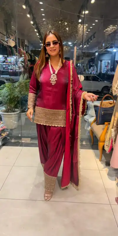 Super Red Fendy Silk Embroidery Work Salwar Suit | Jump Suits, Salwar suit, Casual Suits, Creative suits, Designer Suits, Palazzo Suits, Party Wear Suits, Patiala Suits, Straight Suits
