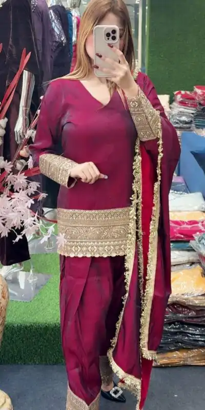 Super Red Fendy Silk Embroidery Work Salwar Suit | Jump Suits, Salwar suit, Casual Suits, Creative suits, Designer Suits, Palazzo Suits, Party Wear Suits, Patiala Suits, Straight Suits