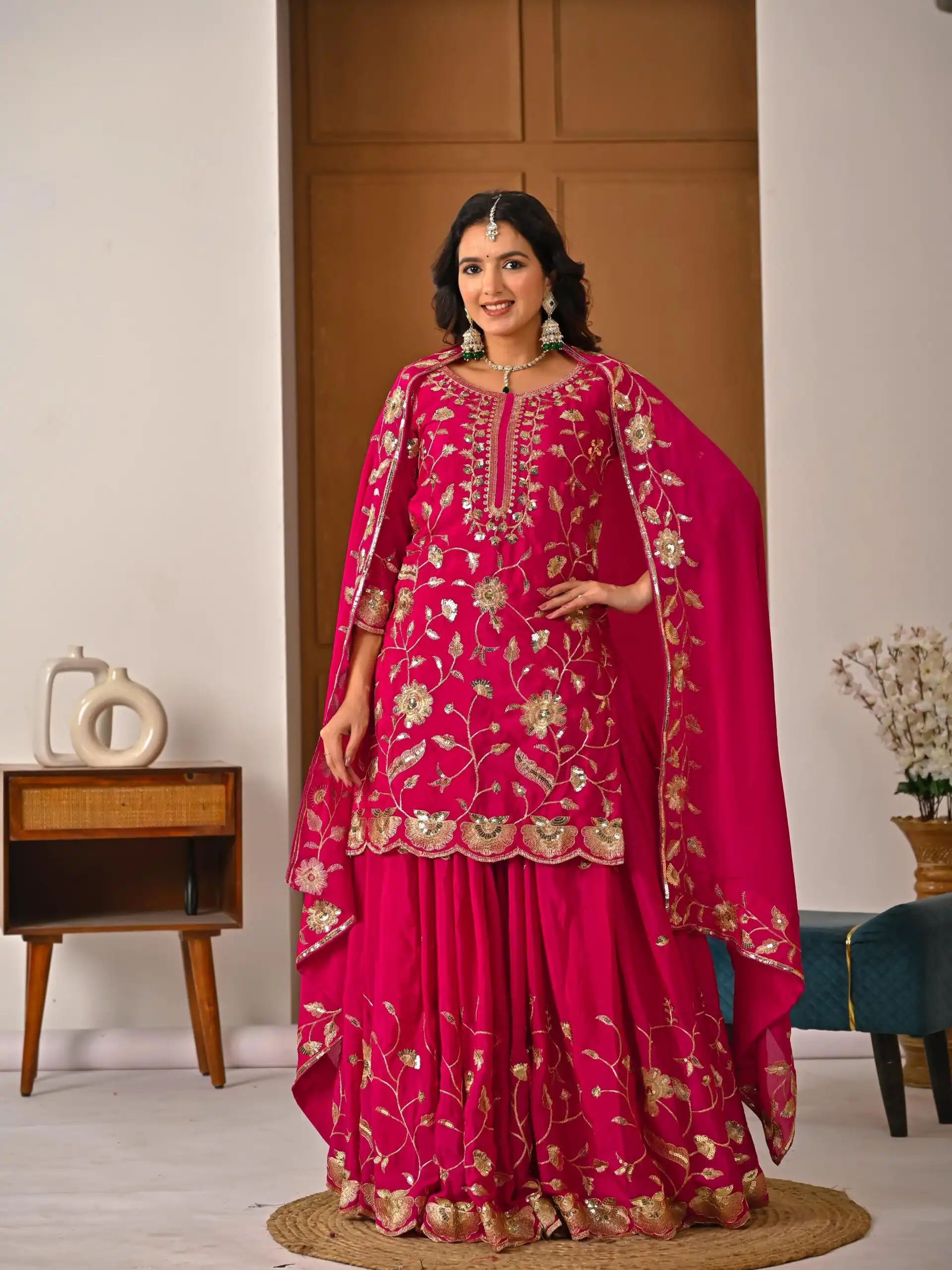 Superb Pink Chinon Silk Embroider Work Salwar Suit | Jump Suits, Salwar suit, Casual Suits, Creative suits, Designer Suits, Palazzo Suits, Party Wear Suits, Patiala Suits, Straight Suits
