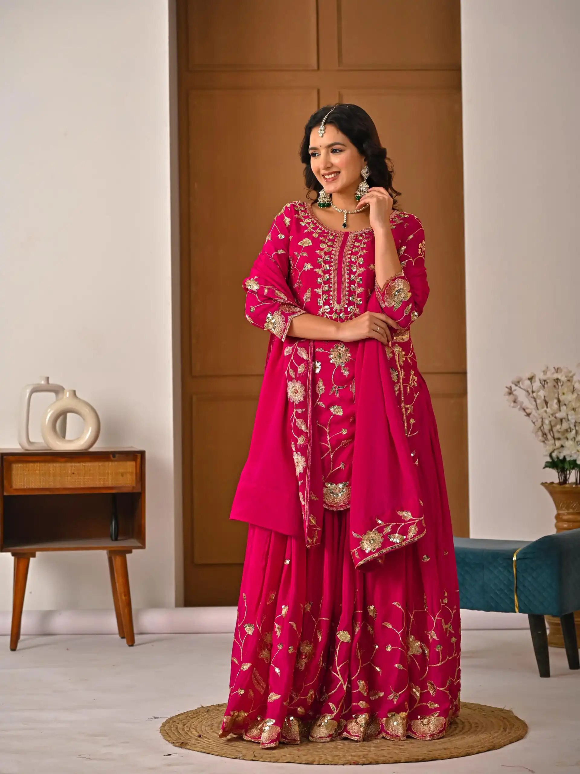 Superb Pink Chinon Silk Embroider Work Salwar Suit | Jump Suits, Salwar suit, Casual Suits, Creative suits, Designer Suits, Palazzo Suits, Party Wear Suits, Patiala Suits, Straight Suits