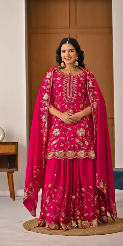 Superb Pink Chinon Silk Embroider Work Salwar Suit | Jump Suits, Salwar suit, Casual Suits, Creative suits, Designer Suits, Palazzo Suits, Party Wear Suits, Patiala Suits, Straight Suits