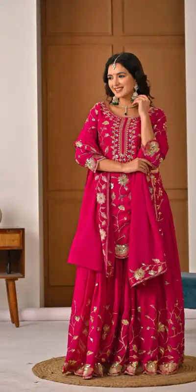 Superb Pink Chinon Silk Embroider Work Salwar Suit | Jump Suits, Salwar suit, Casual Suits, Creative suits, Designer Suits, Palazzo Suits, Party Wear Suits, Patiala Suits, Straight Suits