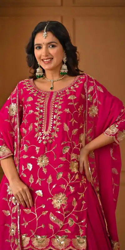 Superb Pink Chinon Silk Embroider Work Salwar Suit | Jump Suits, Salwar suit, Casual Suits, Creative suits, Designer Suits, Palazzo Suits, Party Wear Suits, Patiala Suits, Straight Suits