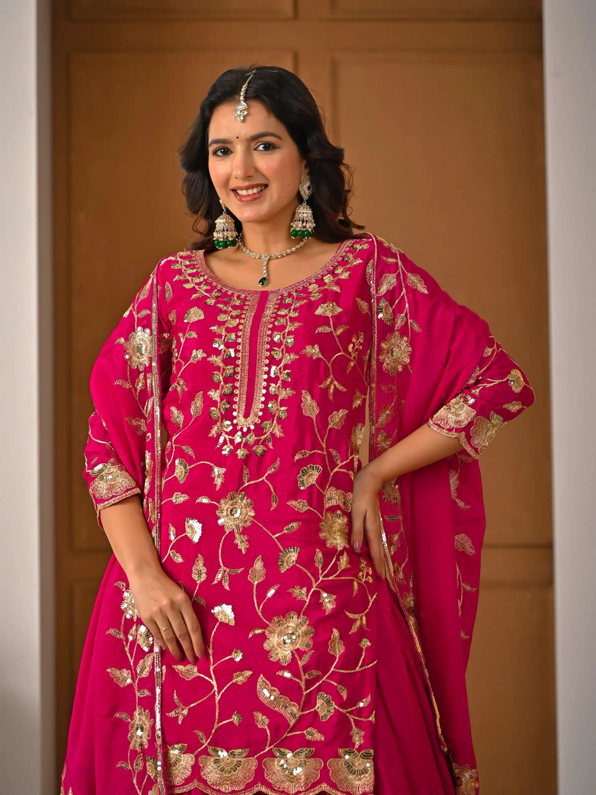 Superb Pink Chinon Silk Embroider Work Salwar Suit | Jump Suits, Salwar suit, Casual Suits, Creative suits, Designer Suits, Palazzo Suits, Party Wear Suits, Patiala Suits, Straight Suits