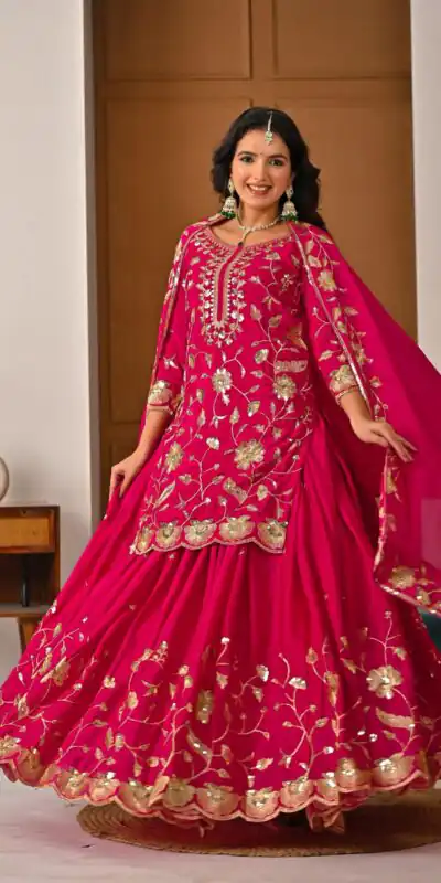 Superb Pink Chinon Silk Embroider Work Salwar Suit | Jump Suits, Salwar suit, Casual Suits, Creative suits, Designer Suits, Palazzo Suits, Party Wear Suits, Patiala Suits, Straight Suits