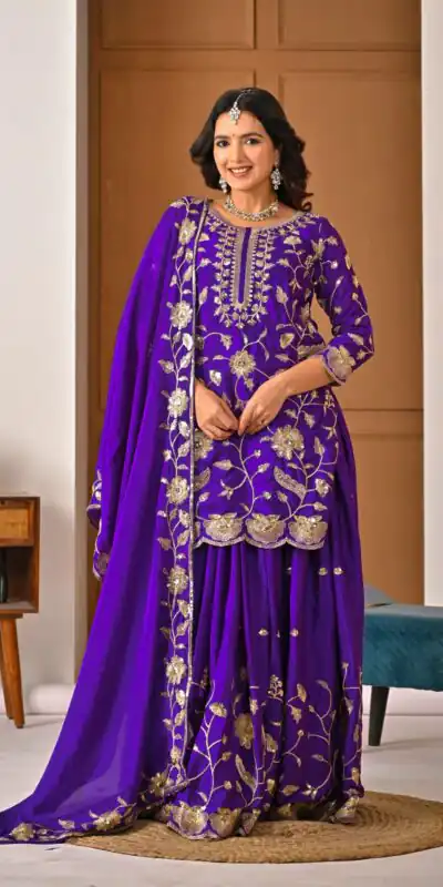 Superb Purple Chinon Silk Embroider Work Salwar Suit | Jump Suits, Salwar suit, Casual Suits, Creative suits, Designer Suits, Palazzo Suits, Party Wear Suits, Patiala Suits, Straight Suits