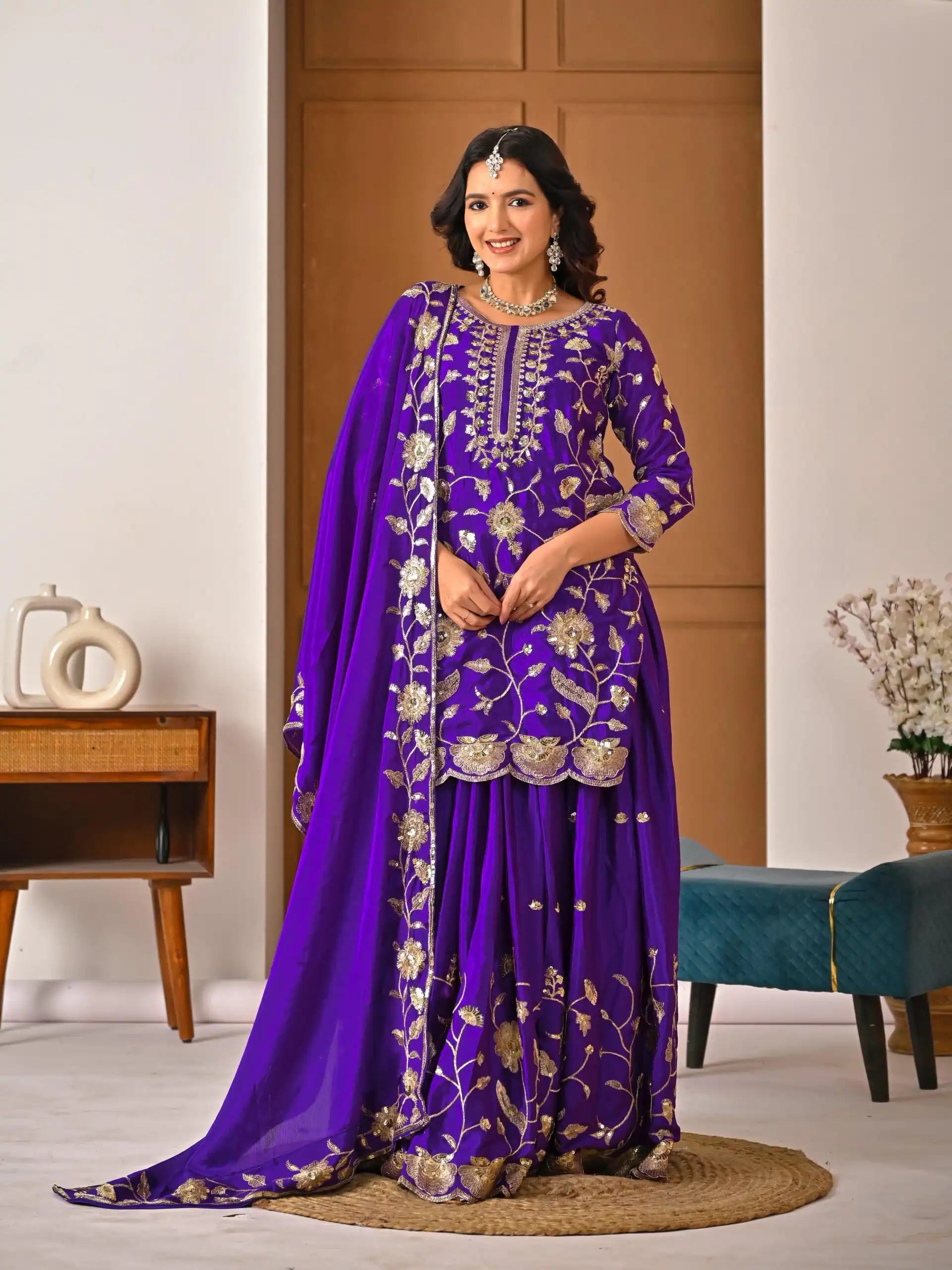 Superb Purple Chinon Silk Embroider Work Salwar Suit | Jump Suits, Salwar suit, Casual Suits, Creative suits, Designer Suits, Palazzo Suits, Party Wear Suits, Patiala Suits, Straight Suits