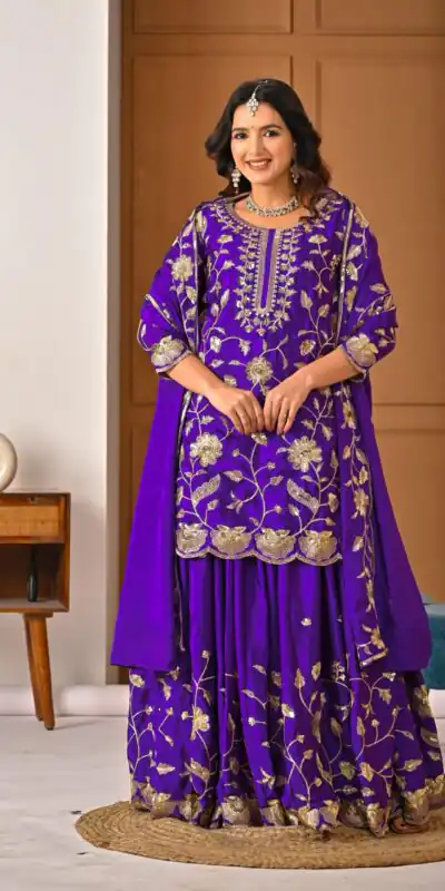 Superb Purple Chinon Silk Embroider Work Salwar Suit | Jump Suits, Salwar suit, Casual Suits, Creative suits, Designer Suits, Palazzo Suits, Party Wear Suits, Patiala Suits, Straight Suits