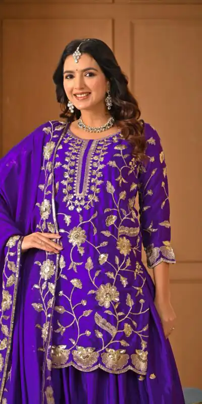 Superb Purple Chinon Silk Embroider Work Salwar Suit | Jump Suits, Salwar suit, Casual Suits, Creative suits, Designer Suits, Palazzo Suits, Party Wear Suits, Patiala Suits, Straight Suits