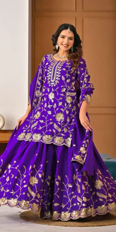 Superb Purple Chinon Silk Embroider Work Salwar Suit | Jump Suits, Salwar suit, Casual Suits, Creative suits, Designer Suits, Palazzo Suits, Party Wear Suits, Patiala Suits, Straight Suits