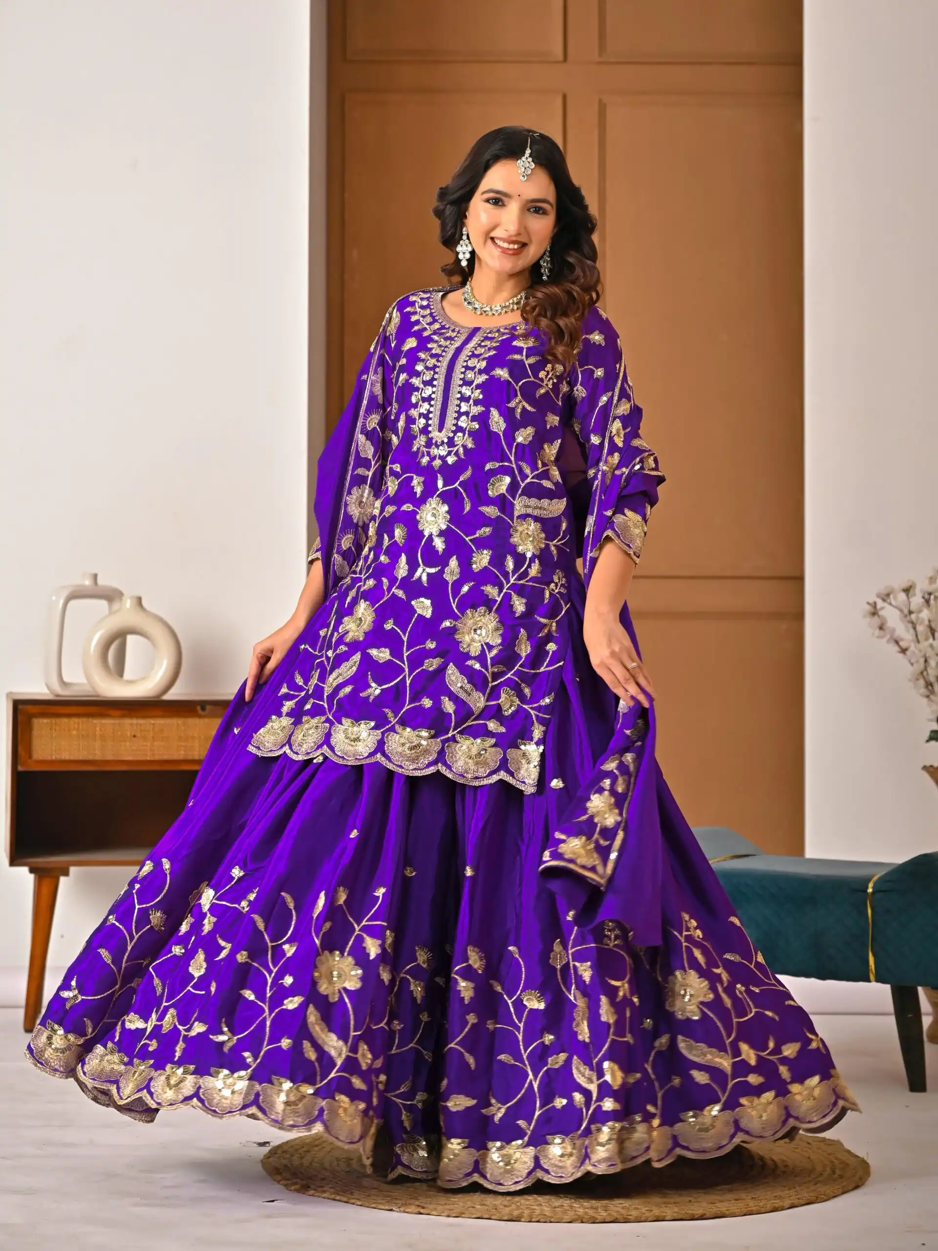 Superb Purple Chinon Silk Embroider Work Salwar Suit | Jump Suits, Salwar suit, Casual Suits, Creative suits, Designer Suits, Palazzo Suits, Party Wear Suits, Patiala Suits, Straight Suits