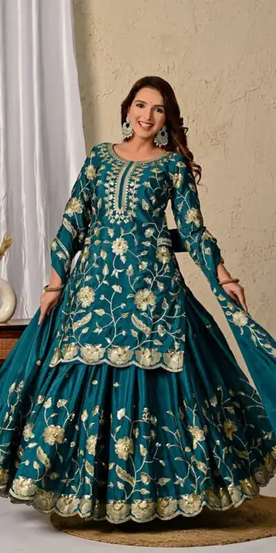 Superb Teal Chinon Silk Embroider Work Salwar Suit | Jump Suits, Salwar suit, Casual Suits, Creative suits, Designer Suits, Palazzo Suits, Party Wear Suits, Patiala Suits, Straight Suits