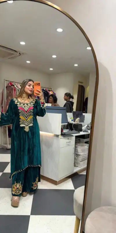 Teal 9000 Velvet Lace Embroidery Work Salwar Suit | Jump Suits, Salwar suit, Casual Suits, Creative suits, Designer Suits, Palazzo Suits, Party Wear Suits, Patiala Suits, Straight Suits