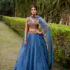 Teal Chanda Silk Sequins Work Lehenga Choli | Lehenga, Bollywood Lehenga, Creative Lehenga, Designer Lehenga, Embroidered Lehenga, Party Wear Lehenga