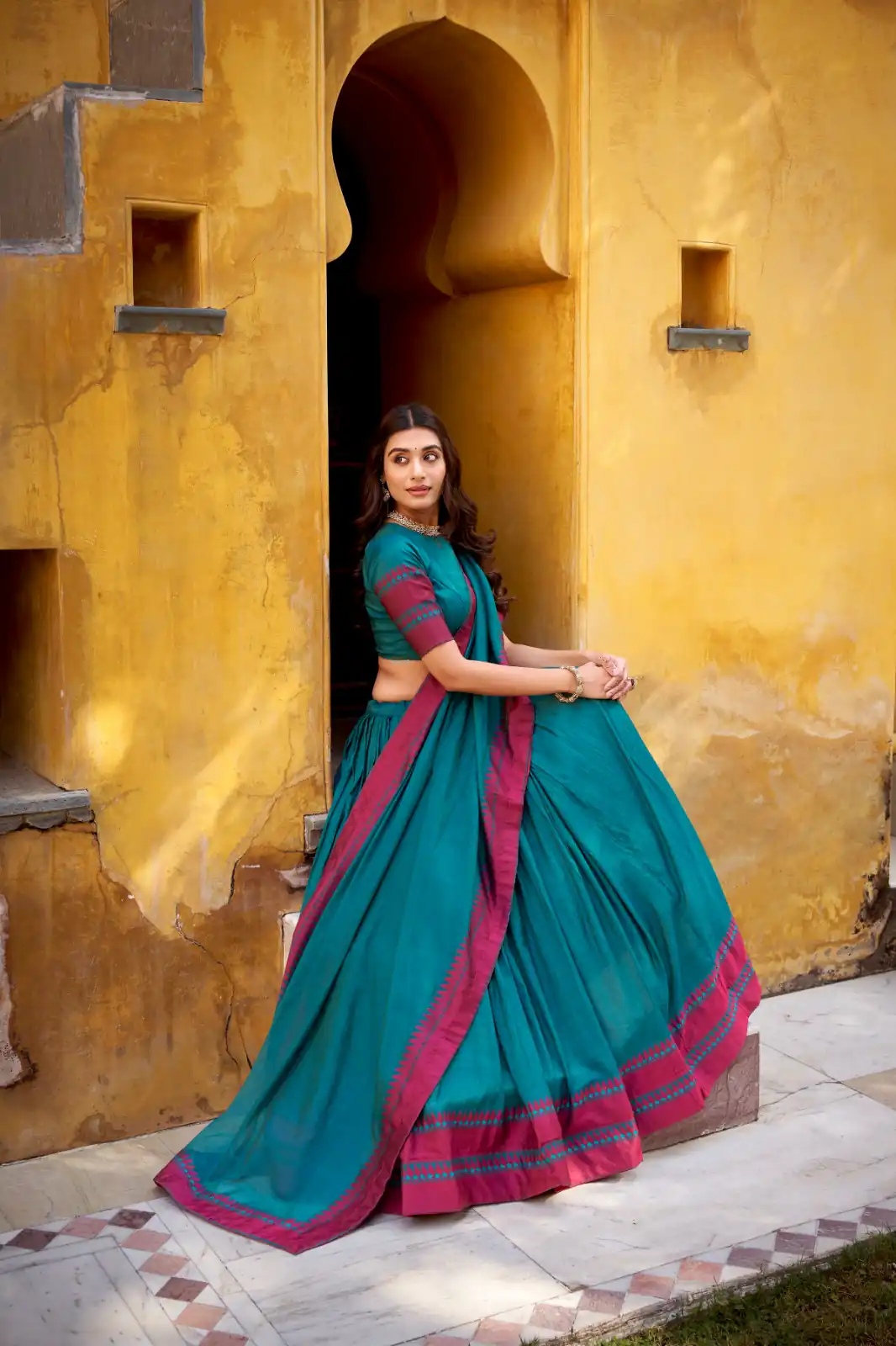 Teal Chanderi Embroidery Work Lehenga Choli | Lehenga, Bollywood Lehenga, Creative Lehenga, Designer Lehenga, Embroidered Lehenga, Party Wear Lehenga