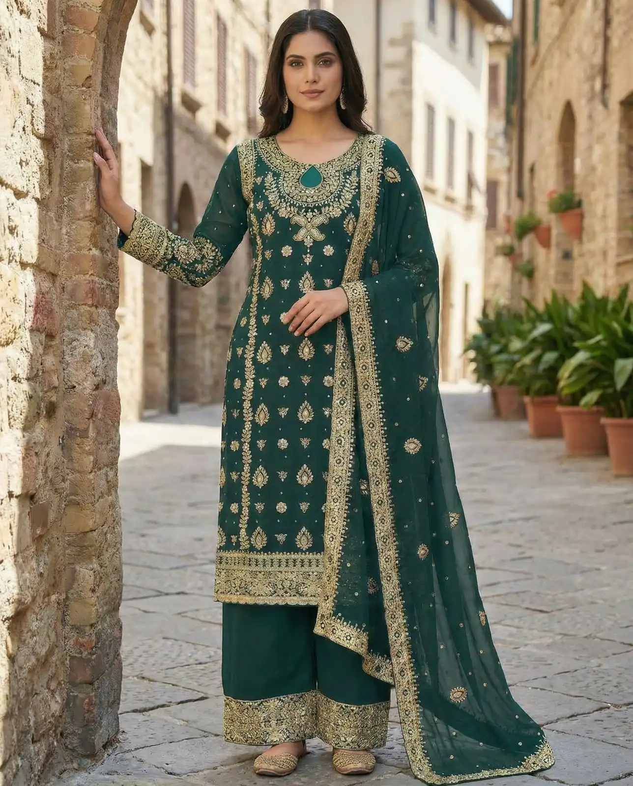 Teal Faux Georgette Sequence Work Salwar Suit | Jump Suits, Salwar suit, Casual Suits, Creative suits, Designer Suits, Palazzo Suits, Party Wear Suits, Patiala Suits, Straight Suits