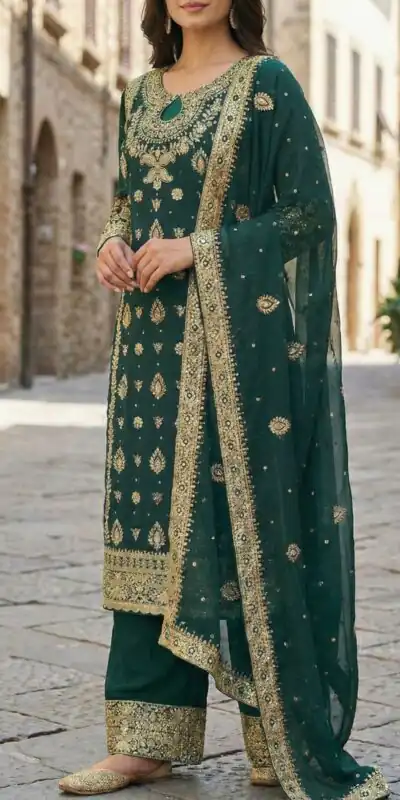 Teal Faux Georgette Sequence Work Salwar Suit | Jump Suits, Salwar suit, Casual Suits, Creative suits, Designer Suits, Palazzo Suits, Party Wear Suits, Patiala Suits, Straight Suits