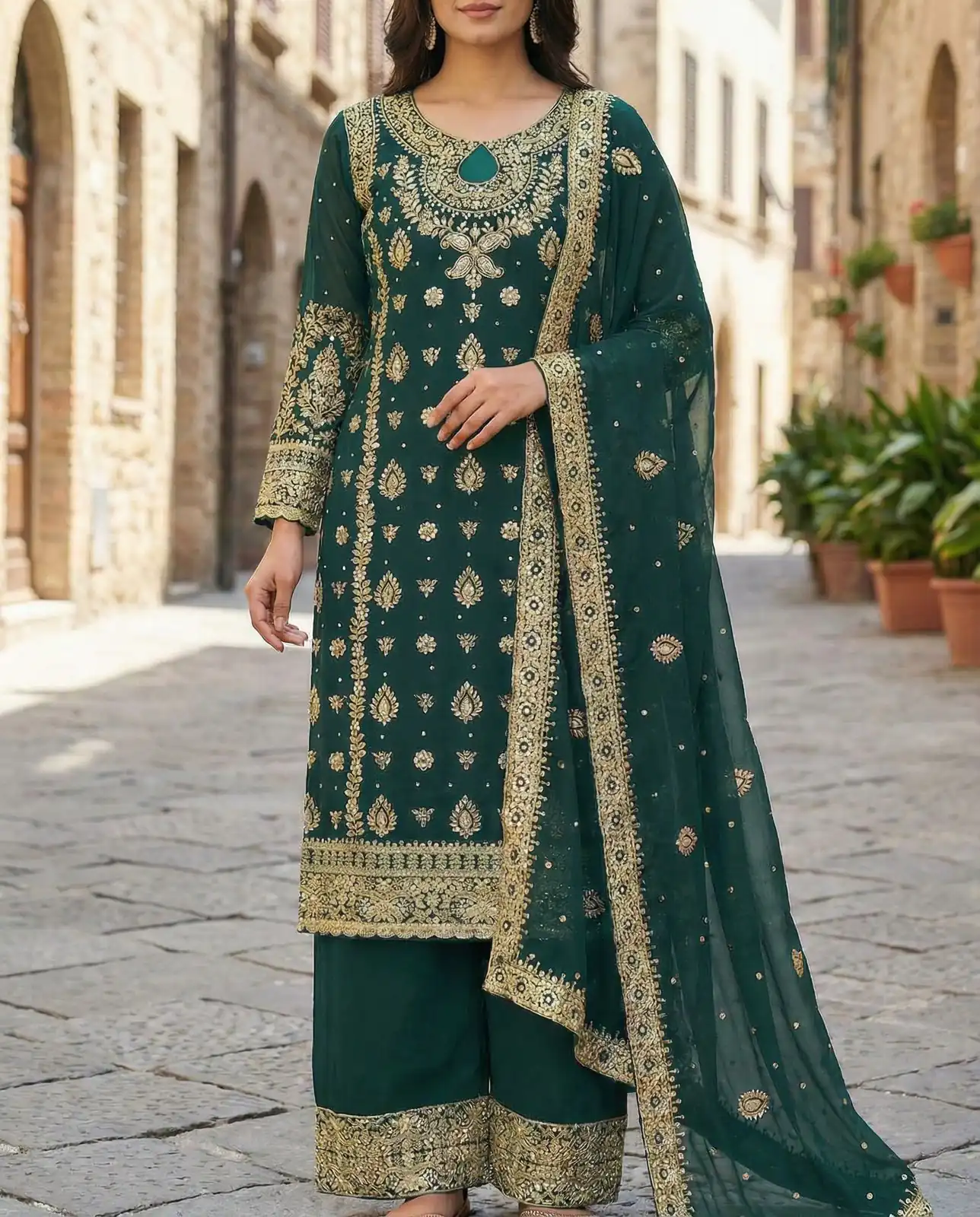 Teal Faux Georgette Sequence Work Salwar Suit | Jump Suits, Salwar suit, Casual Suits, Creative suits, Designer Suits, Palazzo Suits, Party Wear Suits, Patiala Suits, Straight Suits