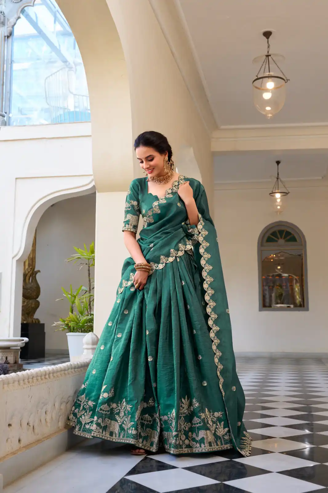 Teal Gold Crush Sequins Embroidery Work Lehenga Choli | Lehenga, Bollywood Lehenga, Creative Lehenga, Designer Lehenga, Embroidered Lehenga, Party Wear Lehenga