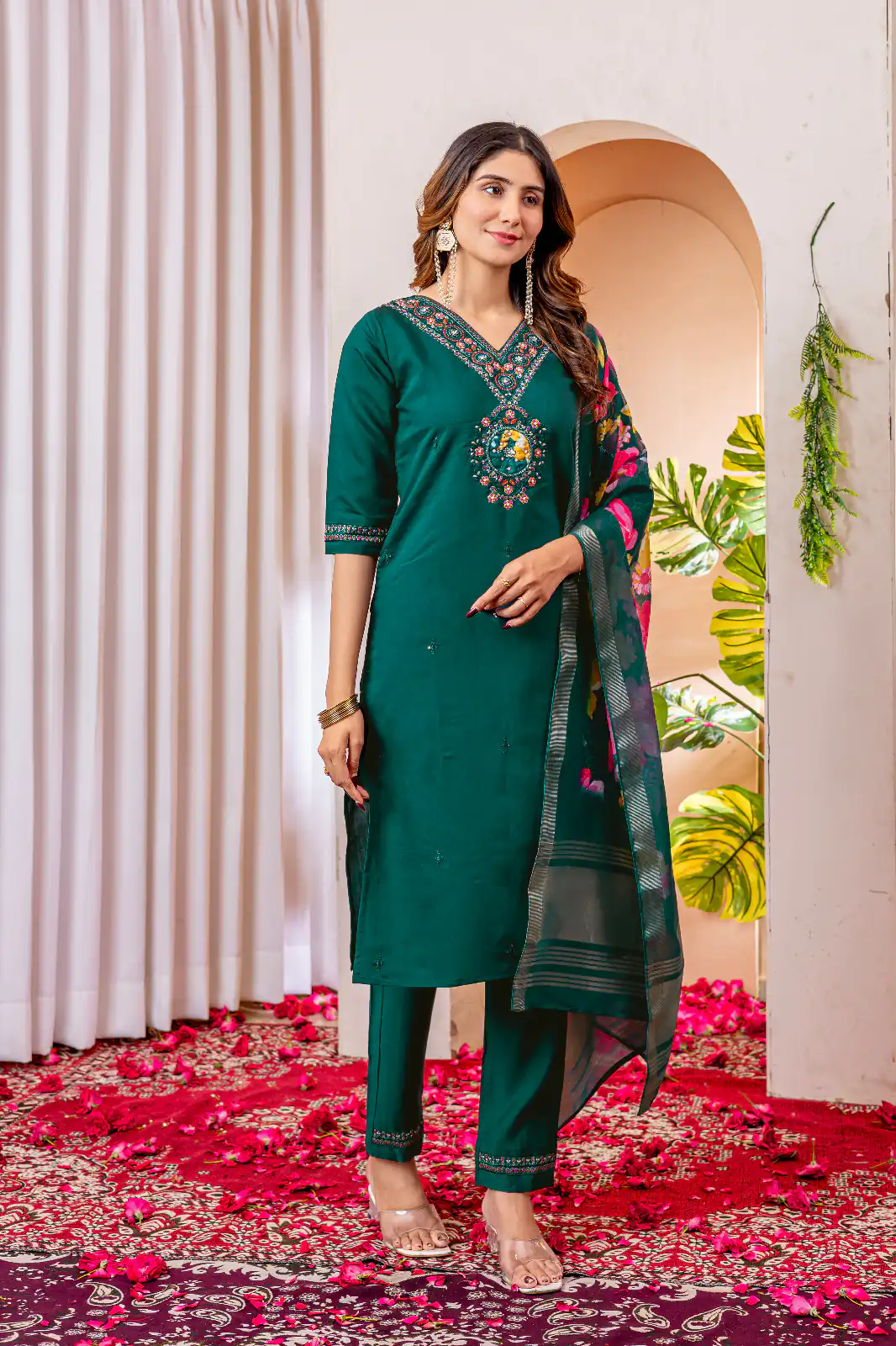 Teal Green Marina Silk Embroider Work Salwar Suit | Jump Suits, Salwar suit, Casual Suits, Creative suits, Designer Suits, Palazzo Suits, Party Wear Suits, Patiala Suits, Straight Suits