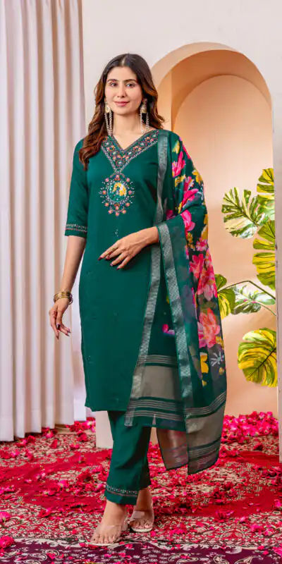 Teal Green Marina Silk Embroider Work Salwar Suit | Jump Suits, Salwar suit, Casual Suits, Creative suits, Designer Suits, Palazzo Suits, Party Wear Suits, Patiala Suits, Straight Suits