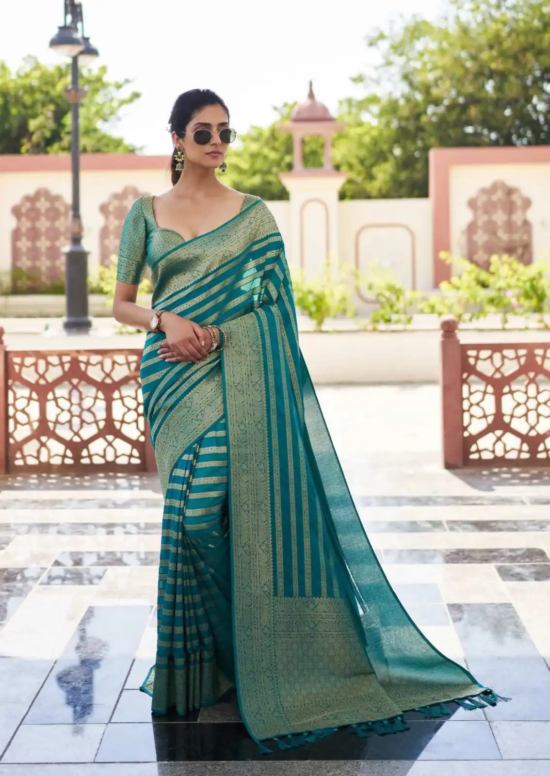 Teal Lichi Silk Lace Border Work Saree | Sarees, Bollywood Sarees, Creative Sarees, Designer Sarees, Embroidered Sarees, Ethnic Saree, Modern Digital sarees, Party Wear Sarees