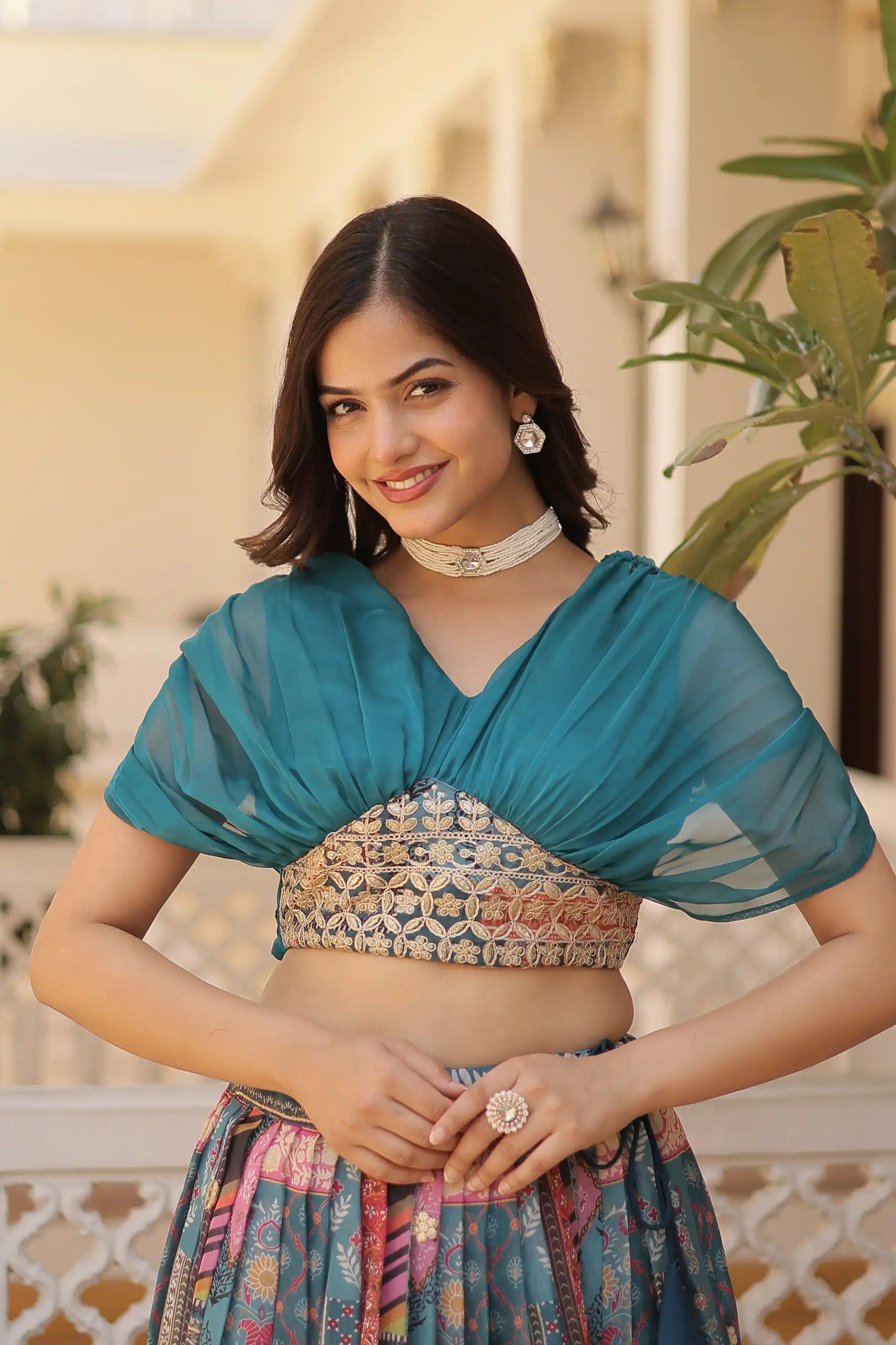 Teal Russian Silk Embroidery Work Lehenga Choli | Lehenga, Bollywood Lehenga, Creative Lehenga, Designer Lehenga, Embroidered Lehenga, Party Wear Lehenga