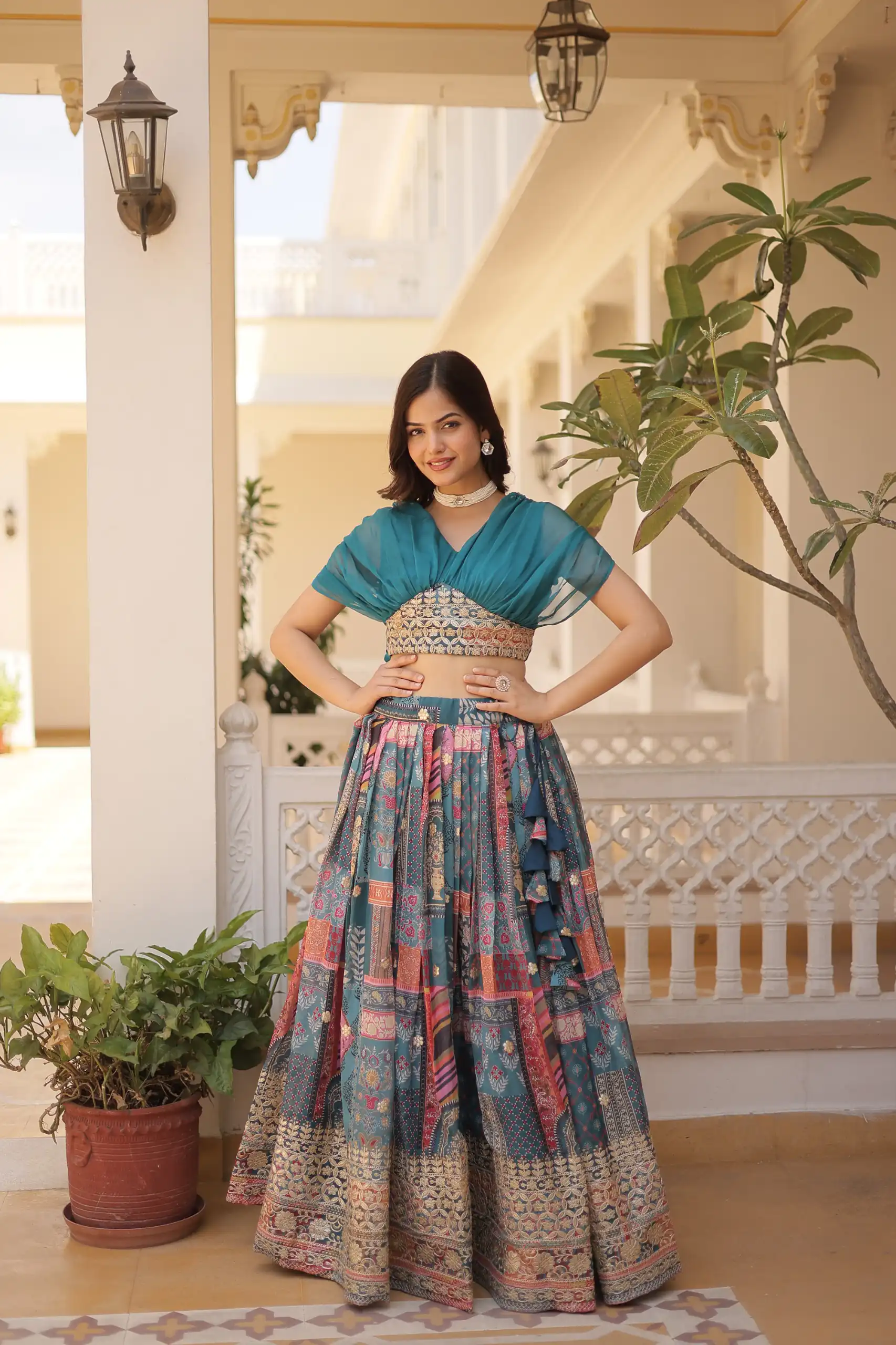 Teal Russian Silk Embroidery Work Lehenga Choli | Lehenga, Bollywood Lehenga, Creative Lehenga, Designer Lehenga, Embroidered Lehenga, Party Wear Lehenga