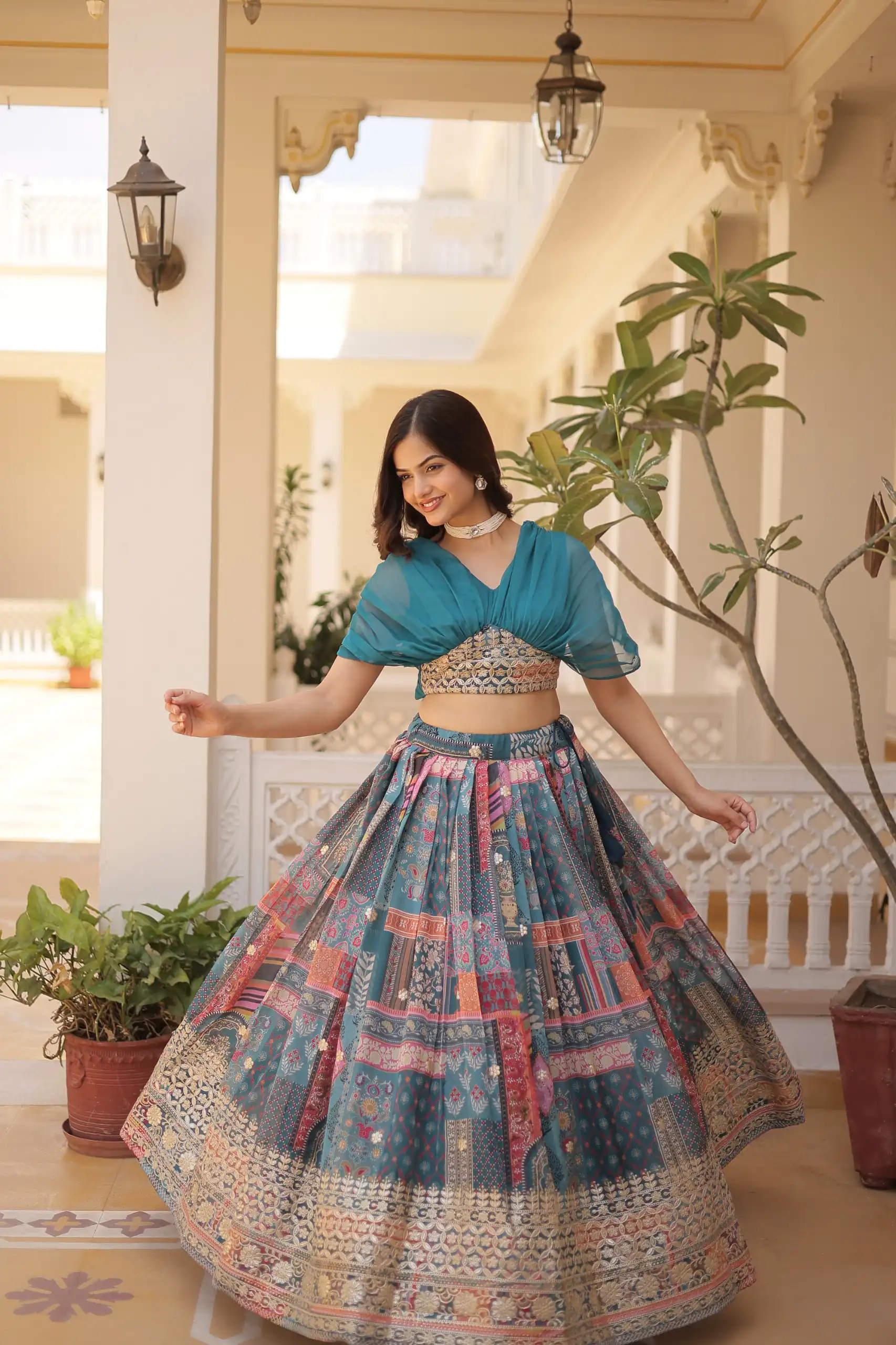 Teal Russian Silk Embroidery Work Lehenga Choli | Lehenga, Bollywood Lehenga, Creative Lehenga, Designer Lehenga, Embroidered Lehenga, Party Wear Lehenga