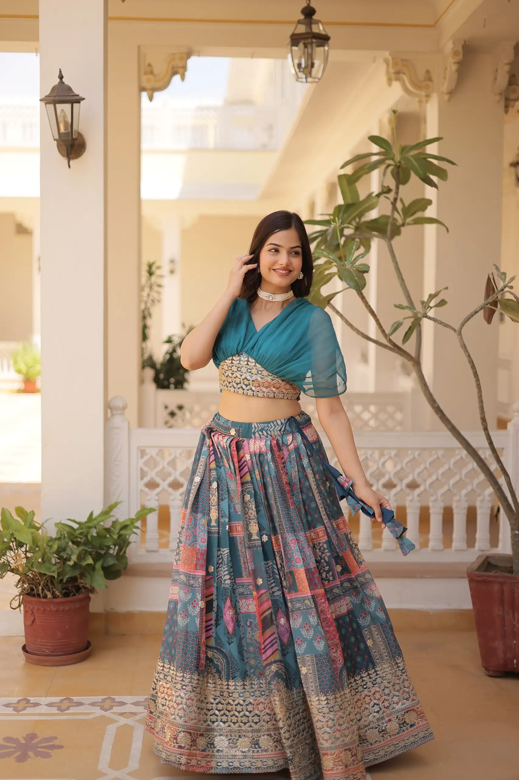 Teal Russian Silk Embroidery Work Lehenga Choli | Lehenga, Bollywood Lehenga, Creative Lehenga, Designer Lehenga, Embroidered Lehenga, Party Wear Lehenga