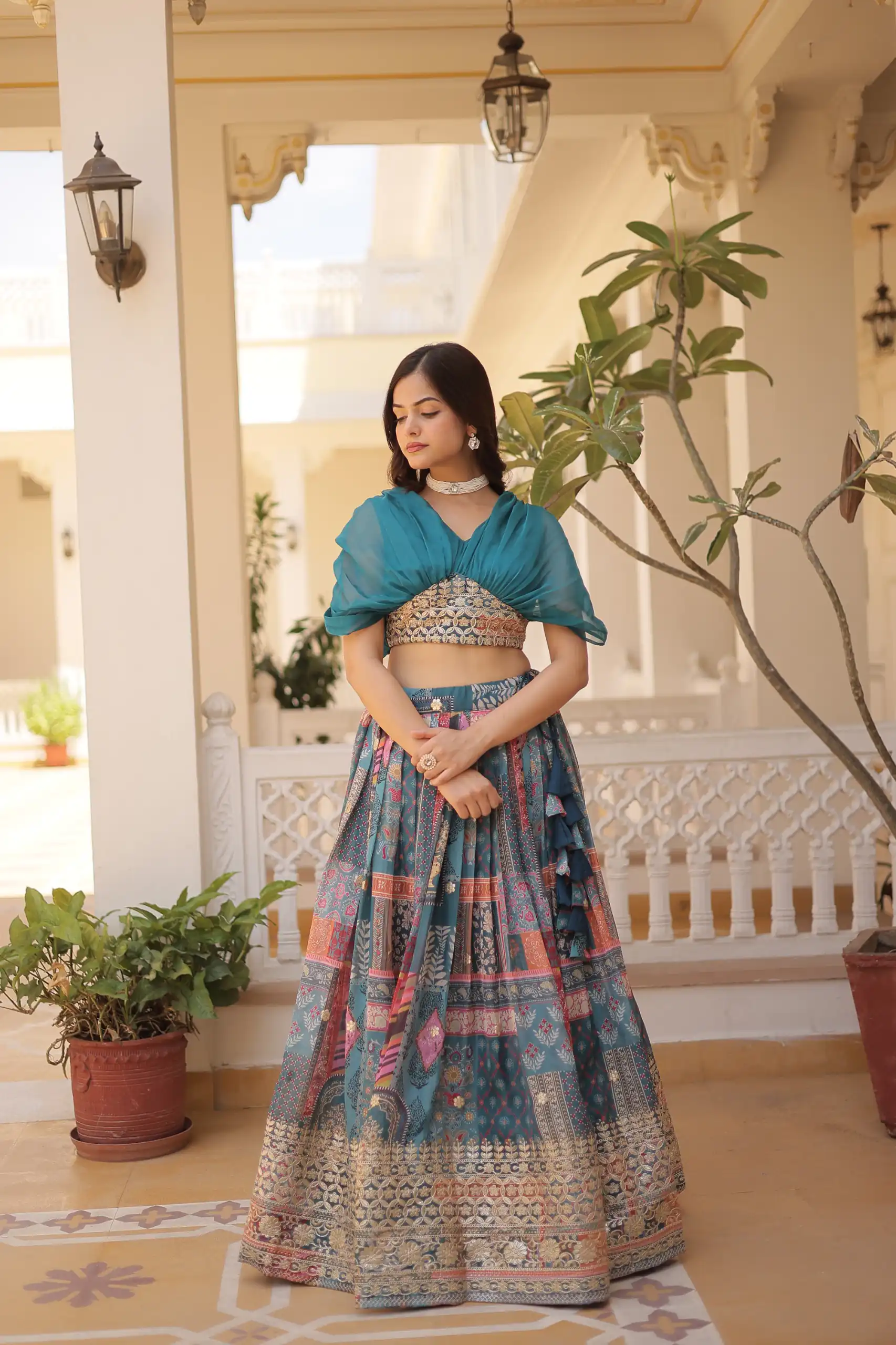 Teal Russian Silk Embroidery Work Lehenga Choli | Lehenga, Bollywood Lehenga, Creative Lehenga, Designer Lehenga, Embroidered Lehenga, Party Wear Lehenga
